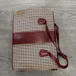 Stylish Houndstooth Bible cover Tote Bag with Red Accents | Holy Bible, KJV